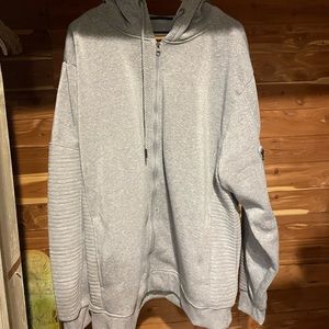 Grey zip up hoodie